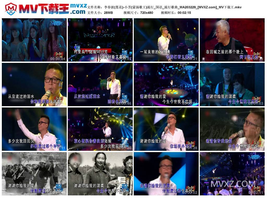 李春波(莲花)-小芳(蒙面歌王)流行_国语_流行歌曲_MA203229